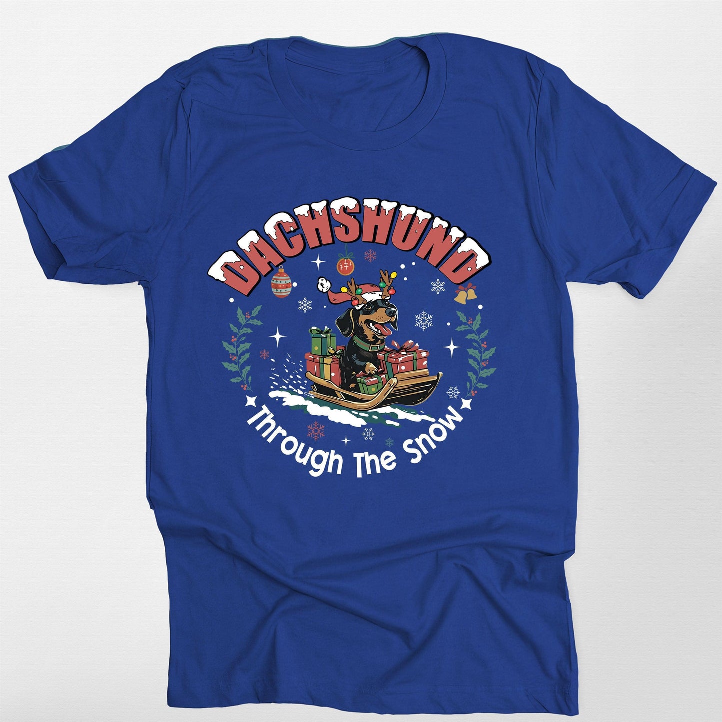 Dachshund Through the Snow T-Shirt Funny Bella (view 5)
