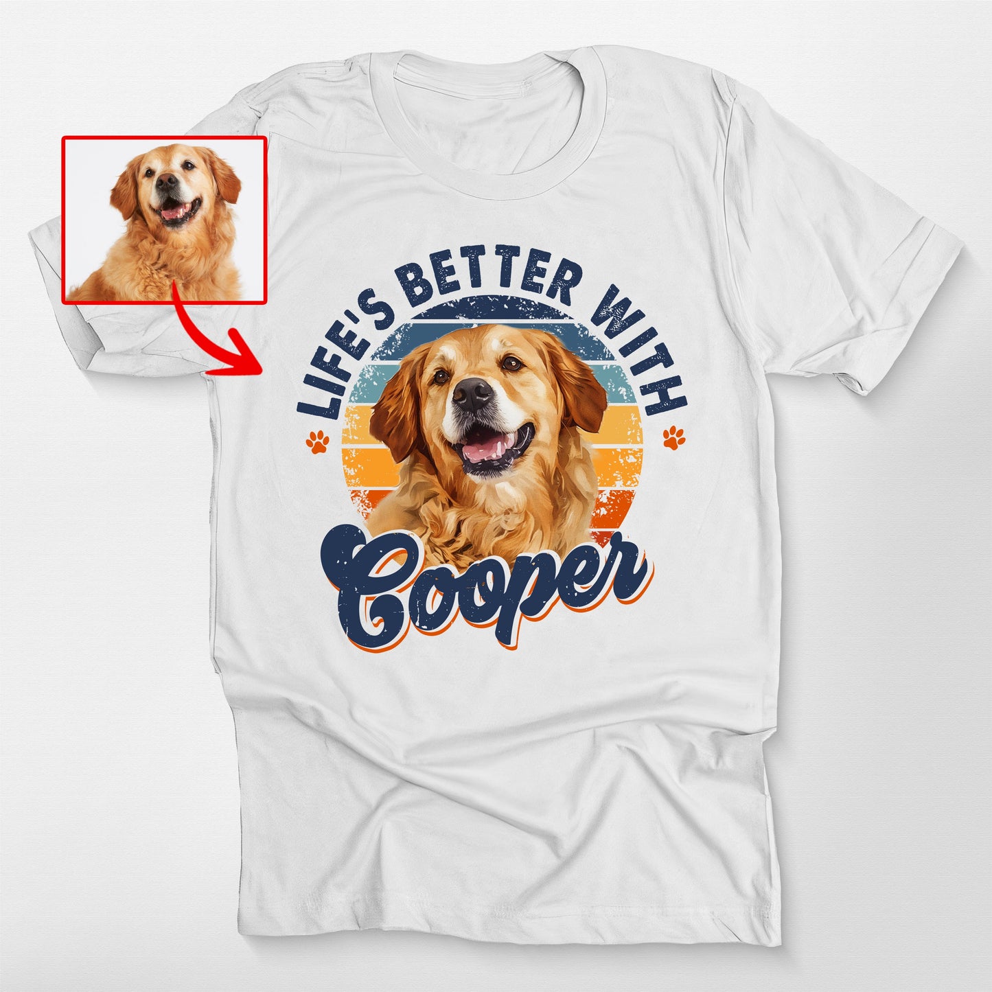Life's Better with Dog Custom Dog Bella Canvas, custom pet portrait gift for pet lovers (view 9)