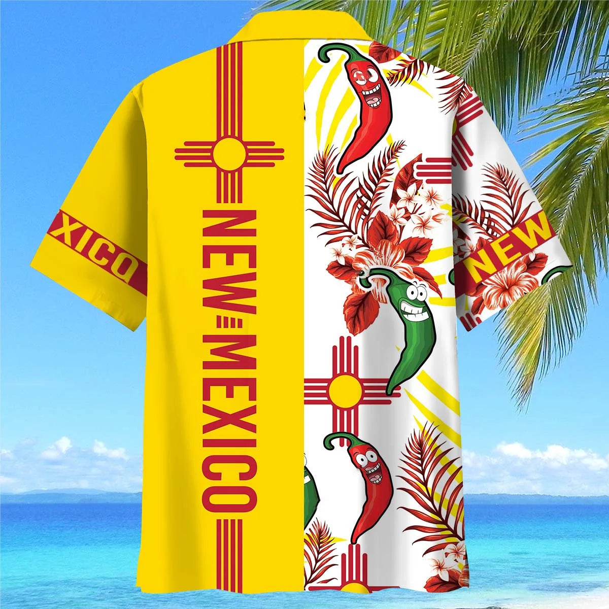 Mexico Dancing Chilies Hawaiian Shirt, custom shirt gift for men (view 4)