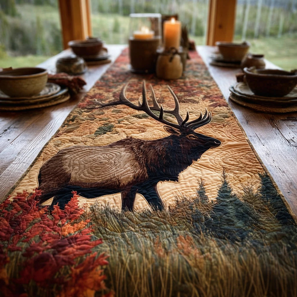 Noble Elk Quilted Table Runner
