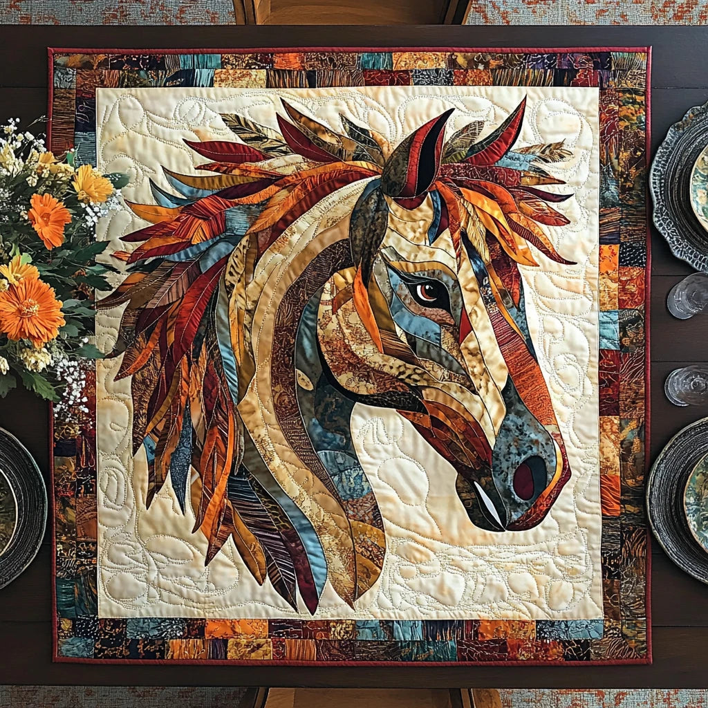 Noble Horse Quilted Table Topper