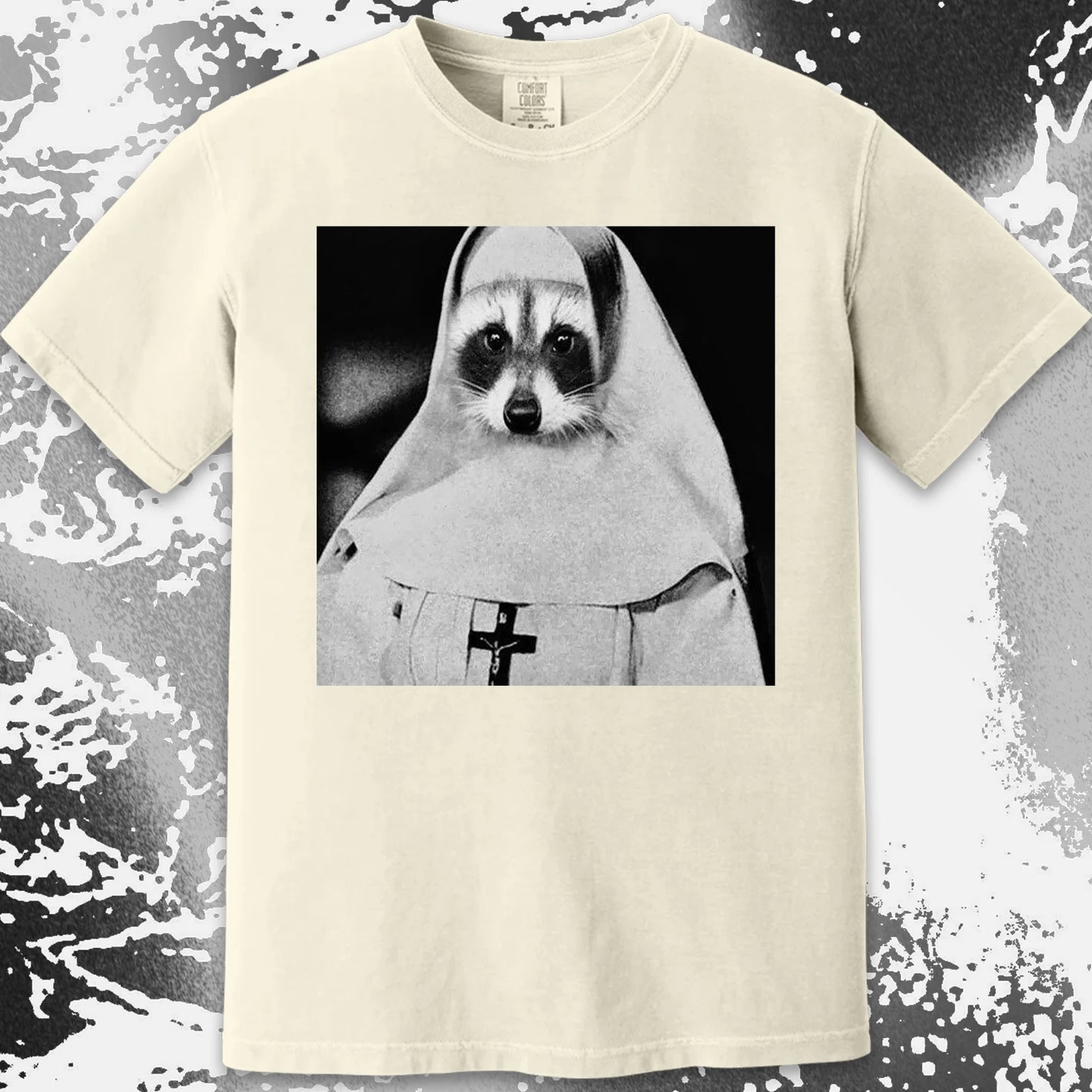 Creepy Nun Raccoon Shirt – Dark Surreal Gothic Tee, funny meme tee gift (view 18)
