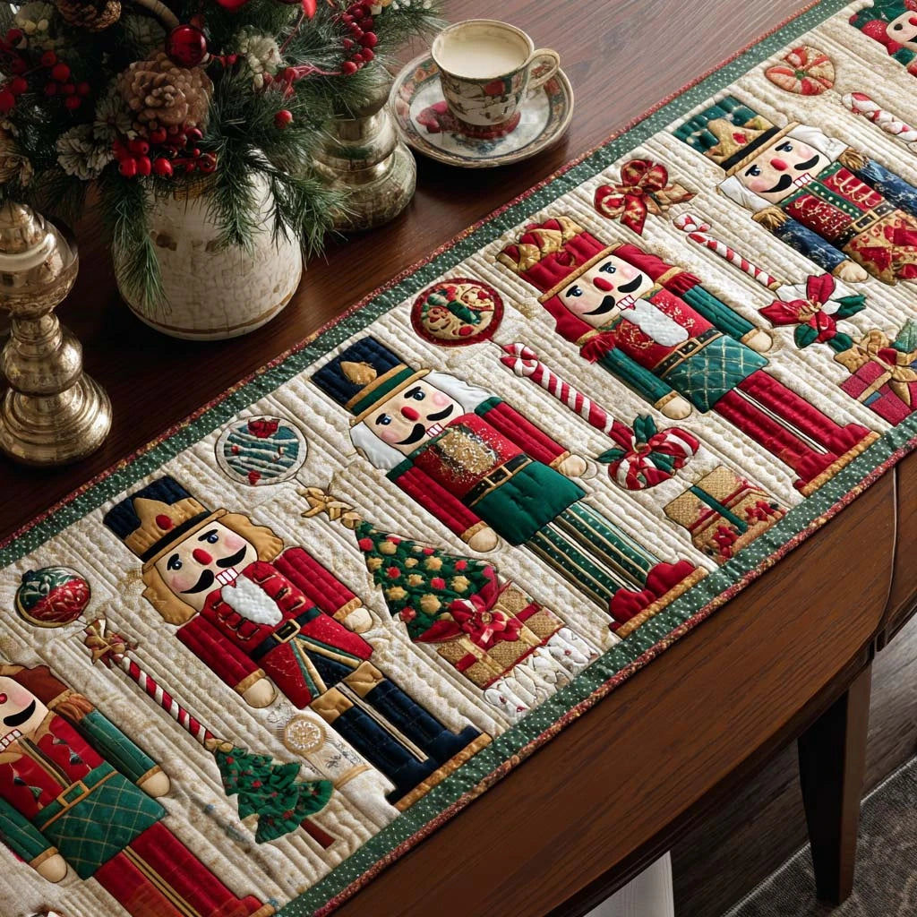 Nutcracker Charm Quilted Table Runner