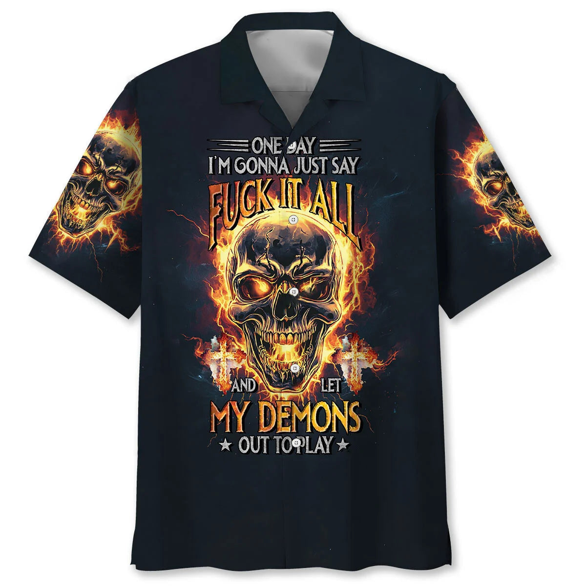 One Day I M Gonna Just Say F Ck It All Hawaiian Shirt, custom shirt gift for men (view 4)