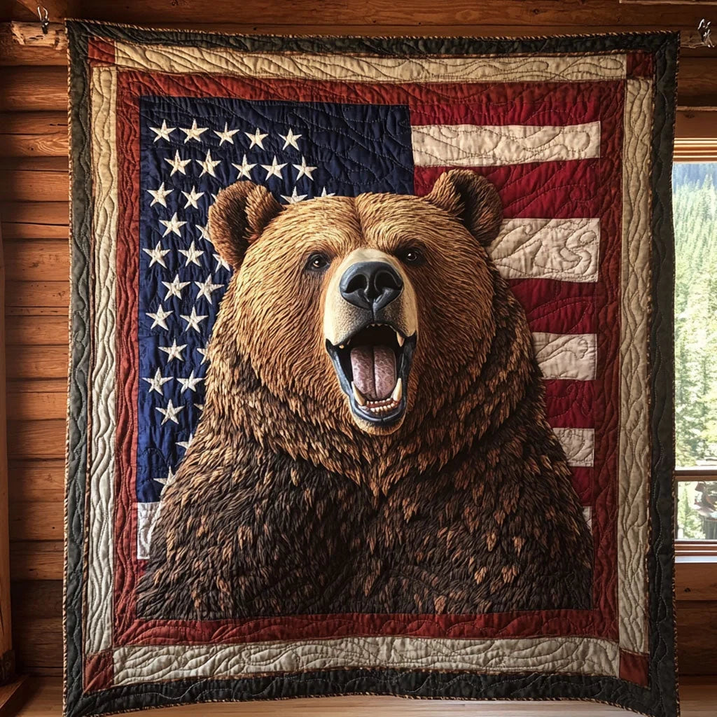 Patriotic Roar Quilt Blanket