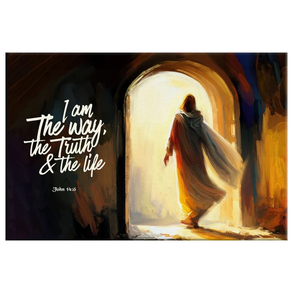 i am the way the truth and the life jesus tomb john 14 6 wall art canvas (Landscape) (view 5)
