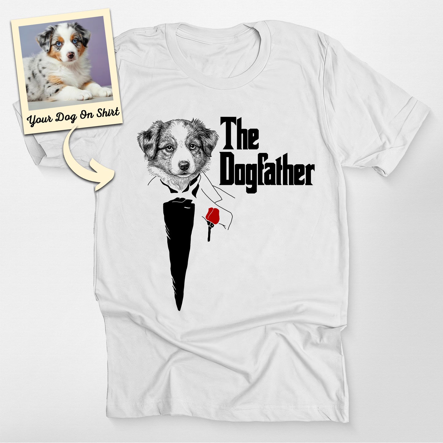 Personalized Australian Shepherd Shirt the Dogfath, custom pet portrait gift for pet lovers (view 5)