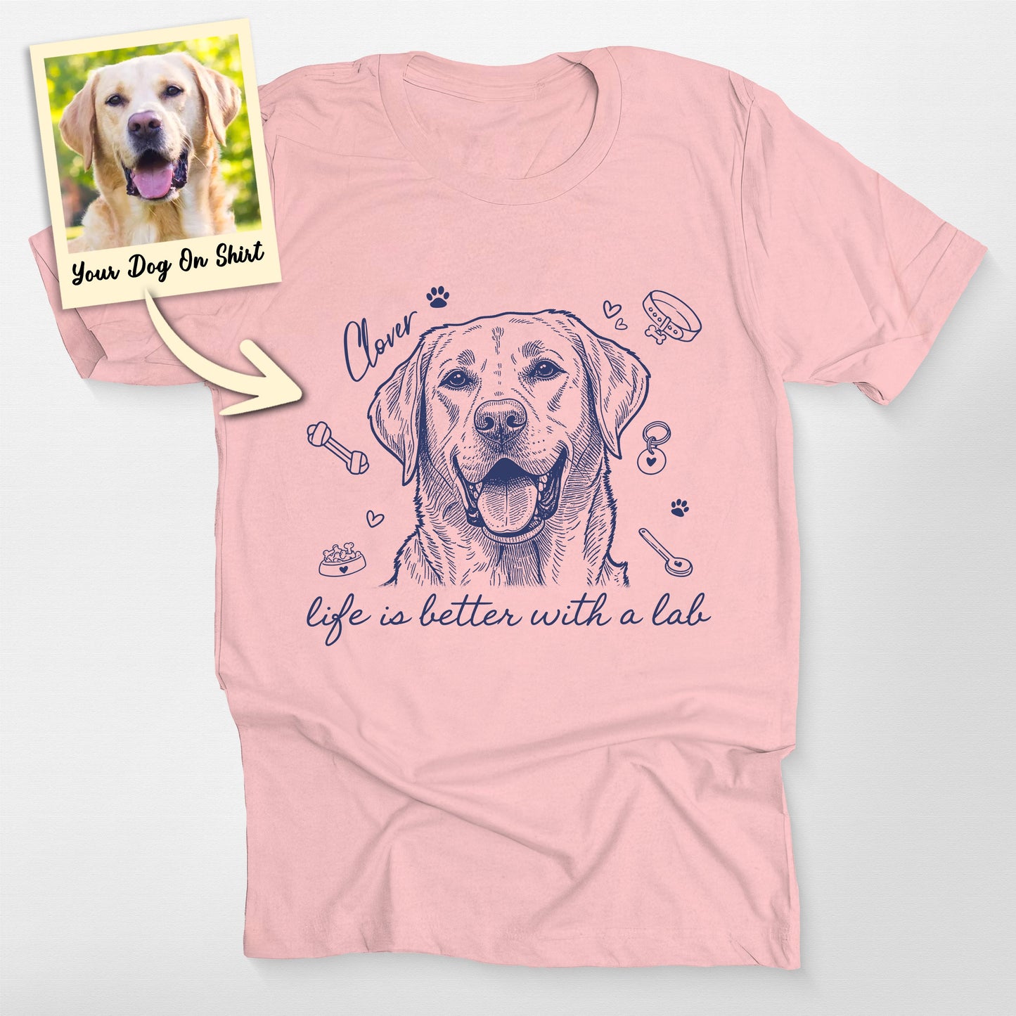 Personalized Dog Shirt Life is Better with a Lab T, custom pet portrait gift for pet lovers (view 8)