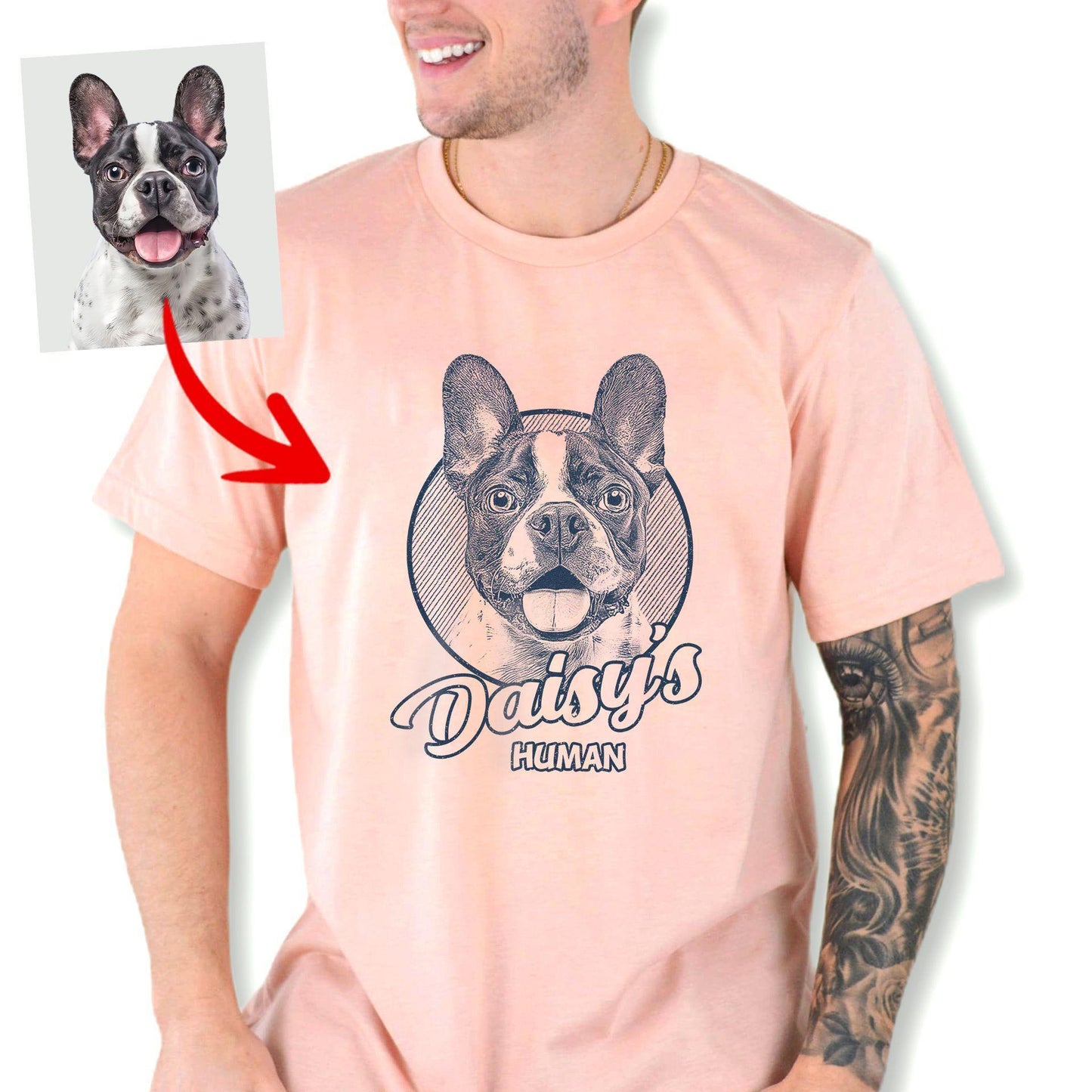Personalized Dogface Unisex T-Shirt, custom pet portrait gift for pet lovers (view 25)
