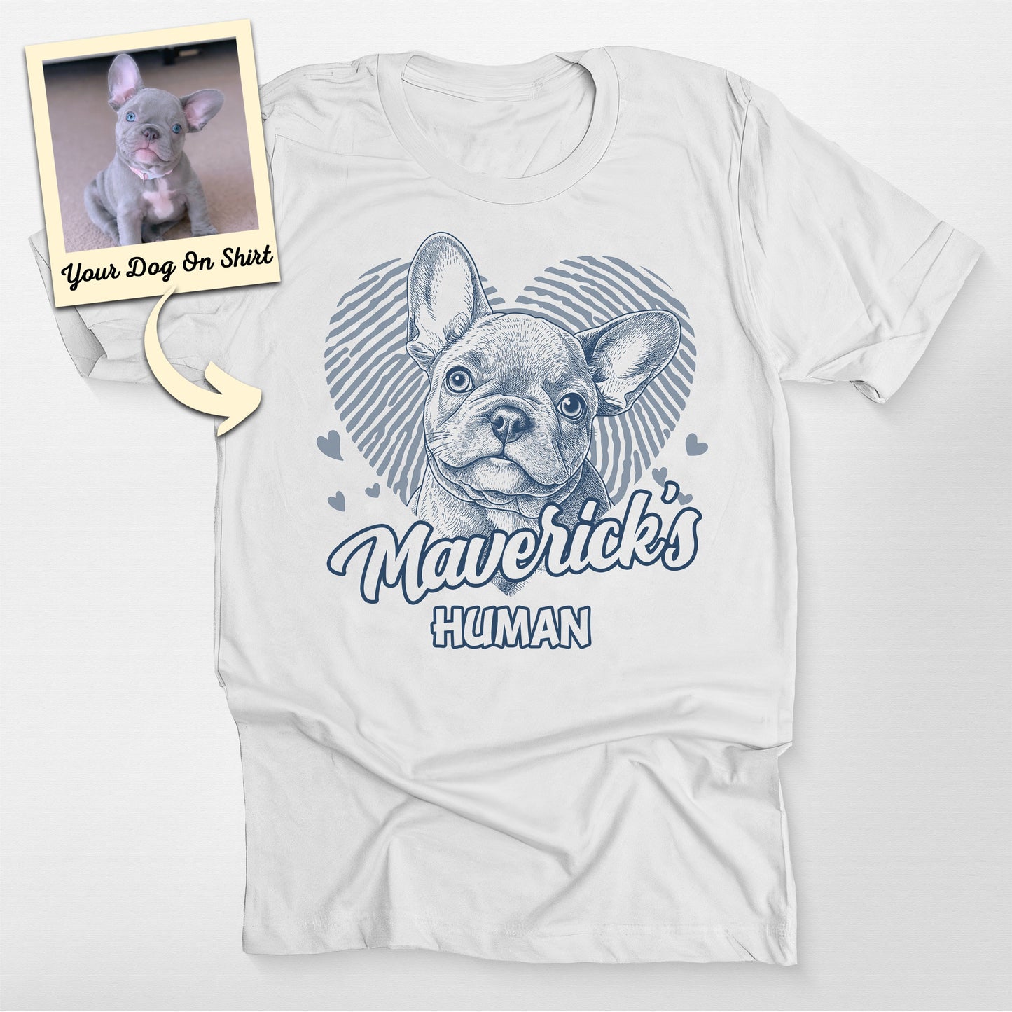 Personalized French Bulldog Shirt Lovable Bella Canvas, custom pet portrait gift for pet lovers (view 5)