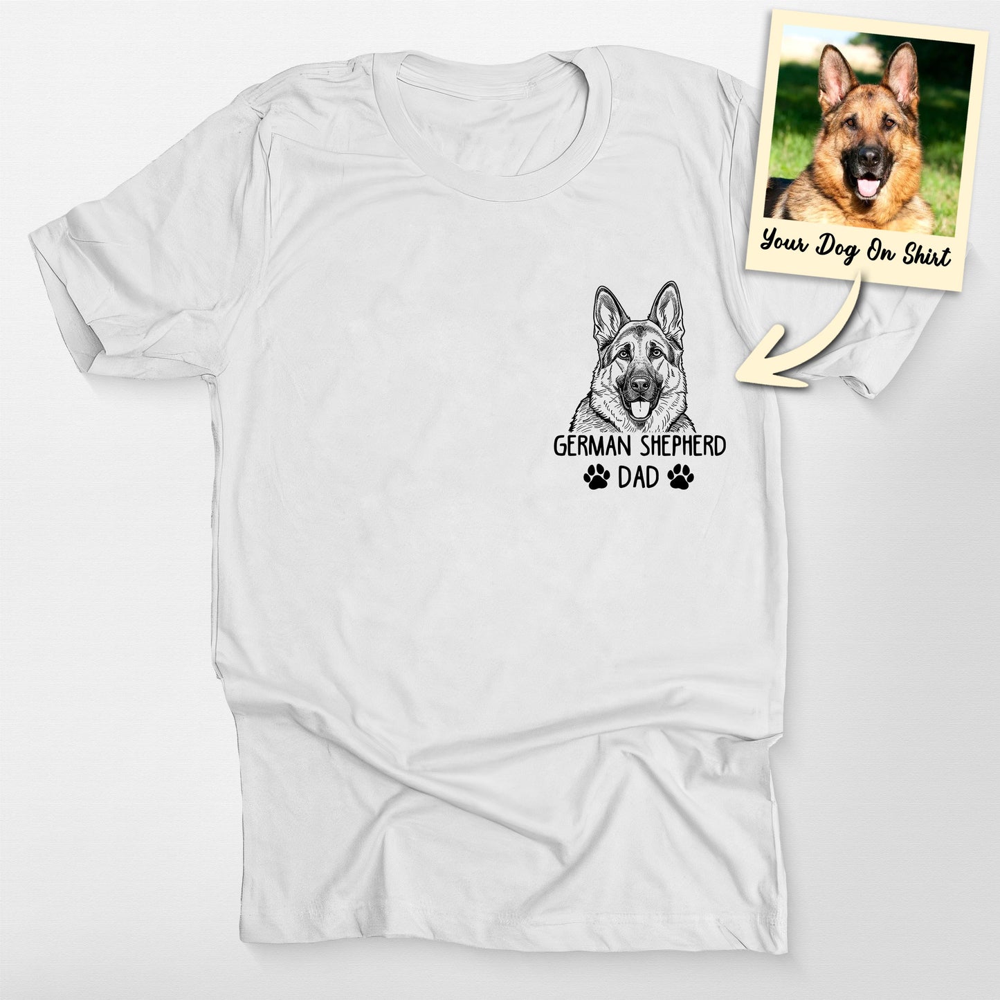 Personalized German Shepherd Dog Shirt German Shep, custom pet portrait gift for pet lovers (view 5)