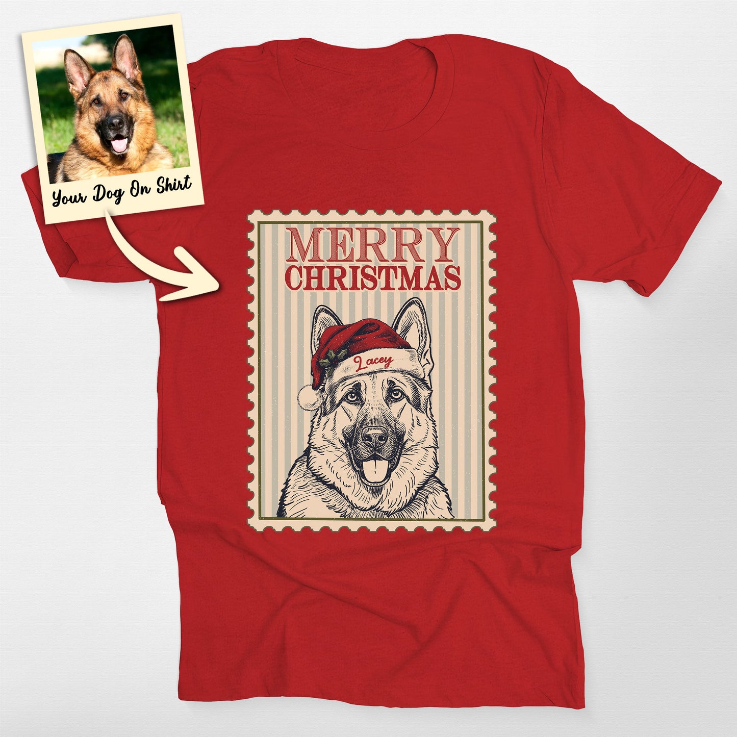 Personalized German Shepherd Shirt Merry Christmas (view 5)