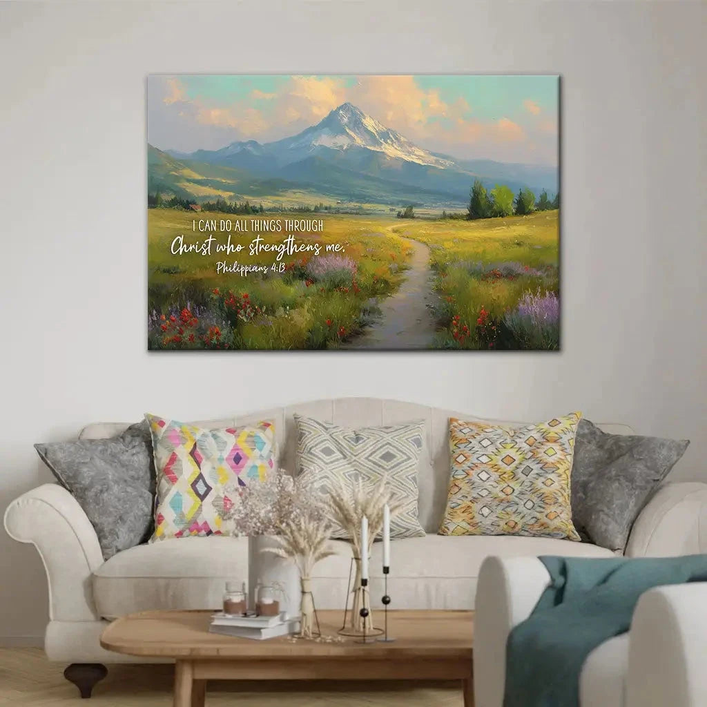 philippians 4 13 i can do all things through christ wall art canvas (Landscape) (view 6)
