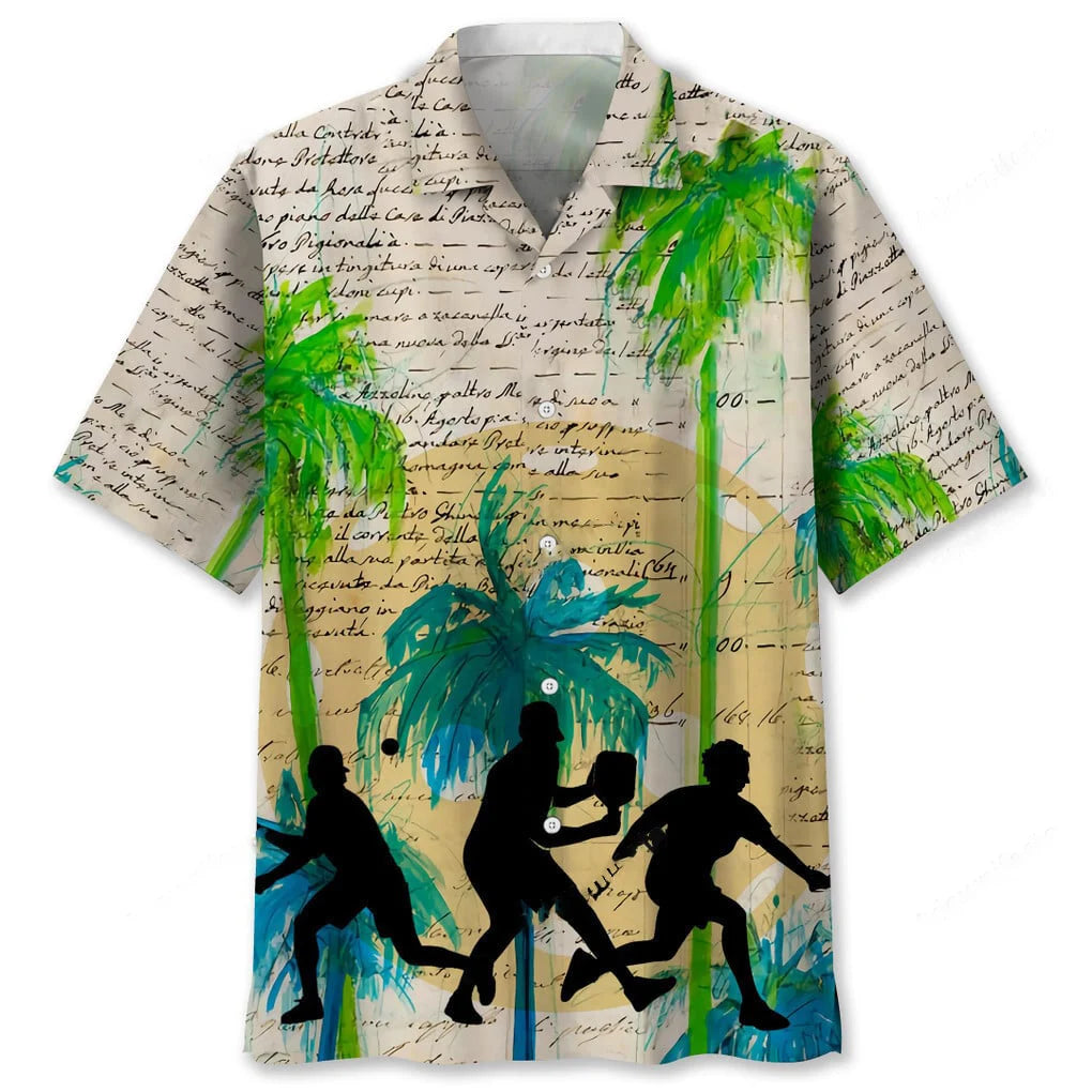 Pickleball Tree Vintage Hawaiian Shirt, custom shirt gift for men (view 2)
