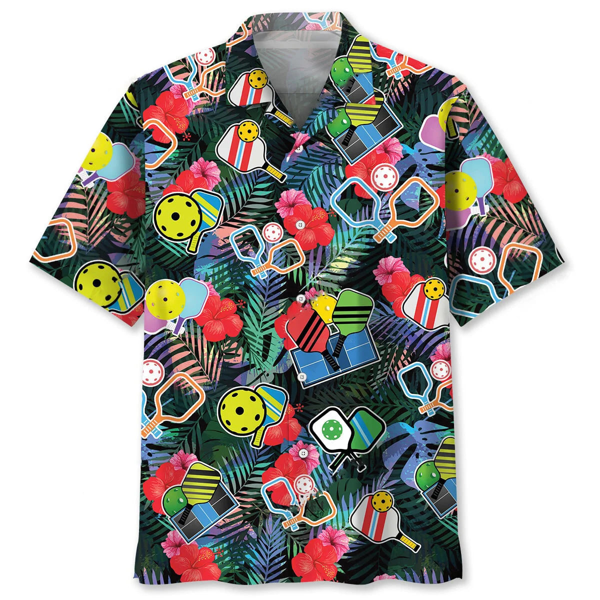 Pickleball Tropical Hawaiian Shirt, custom shirt gift for men (view 6)