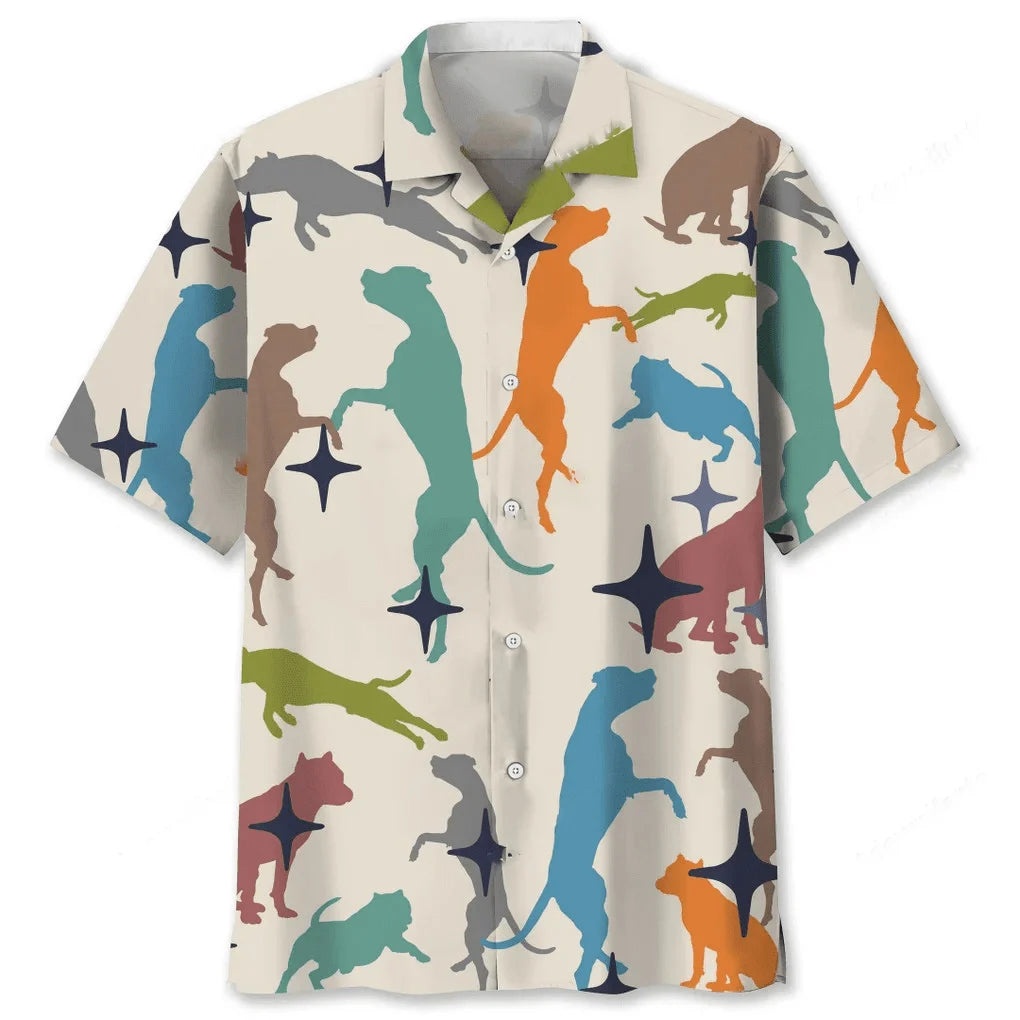 Pitbull Hawaiian Shirt, custom shirt gift for men (view 2)