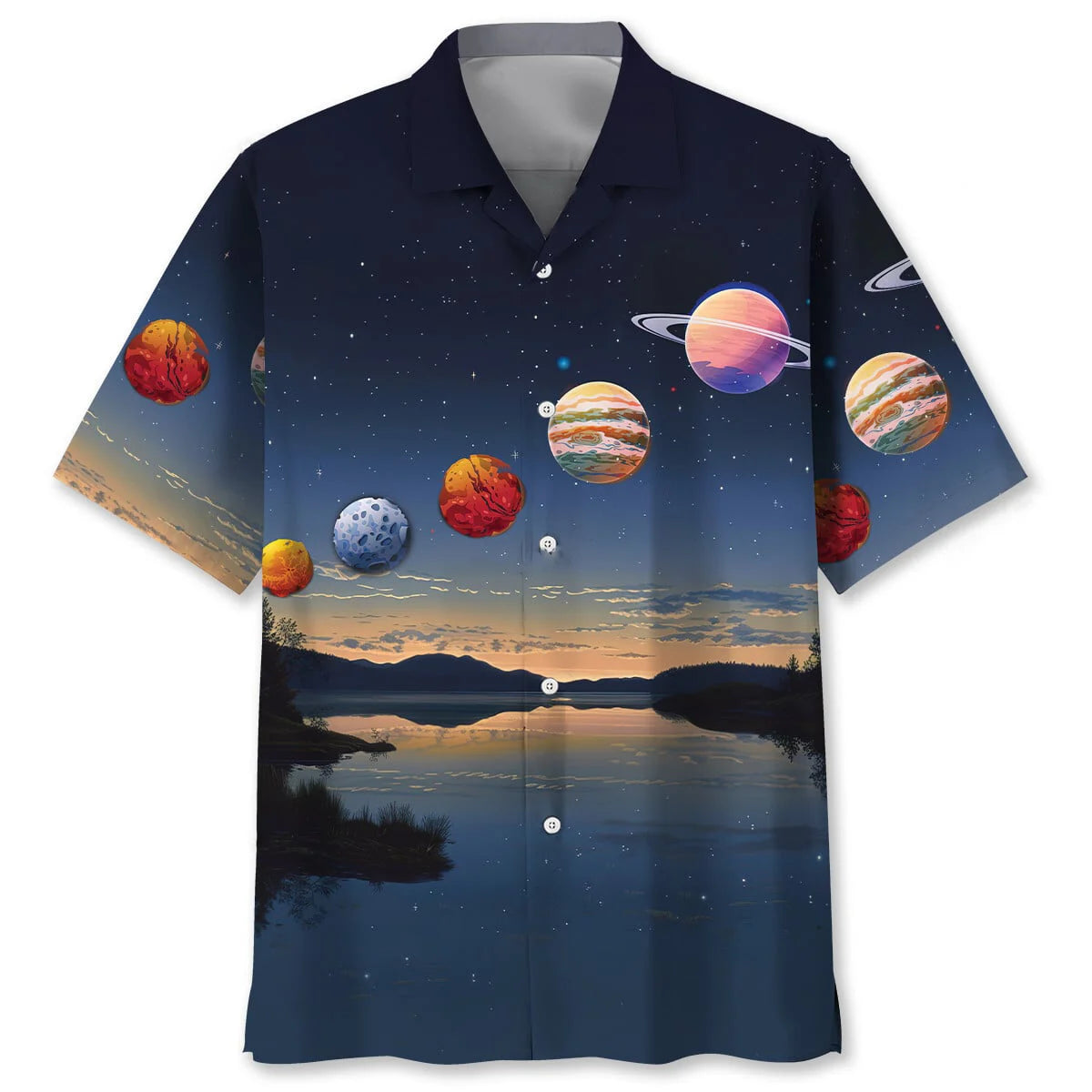 Planets Line Up Hawaiian Shirt, custom shirt gift for men (view 5)