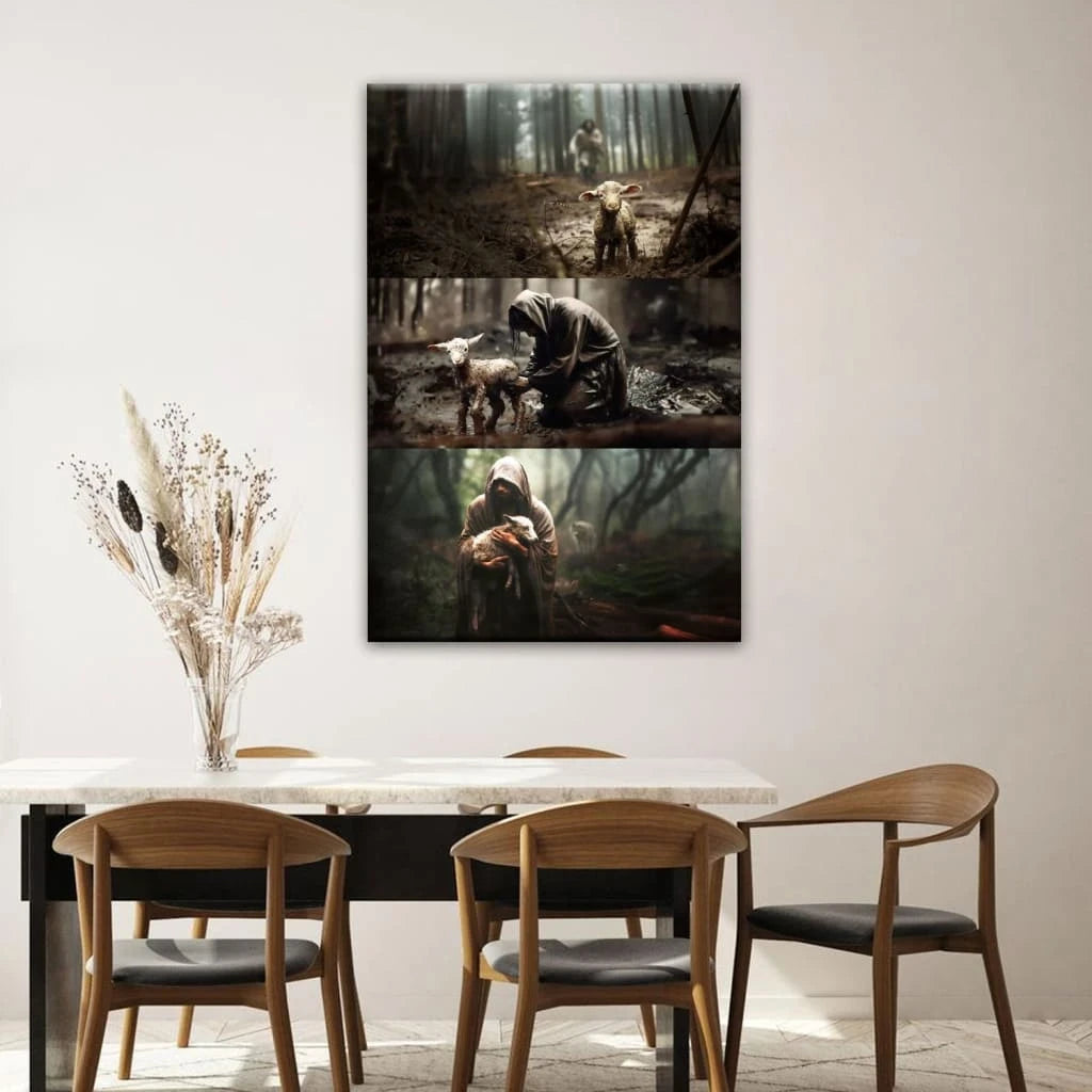 no text he ran he rescued he carried wall art canvas print (Landscape) (view 10)