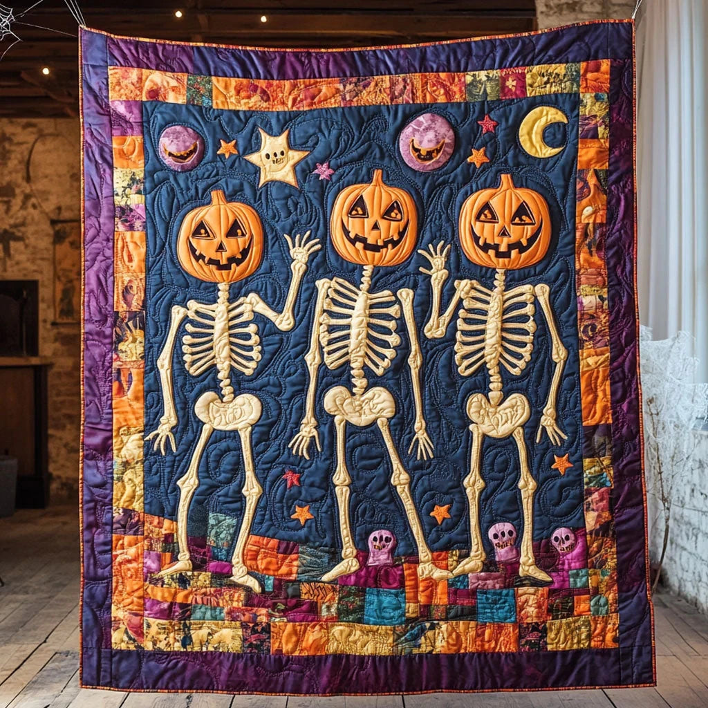 Pumpkin Boogie Quilt Blanket