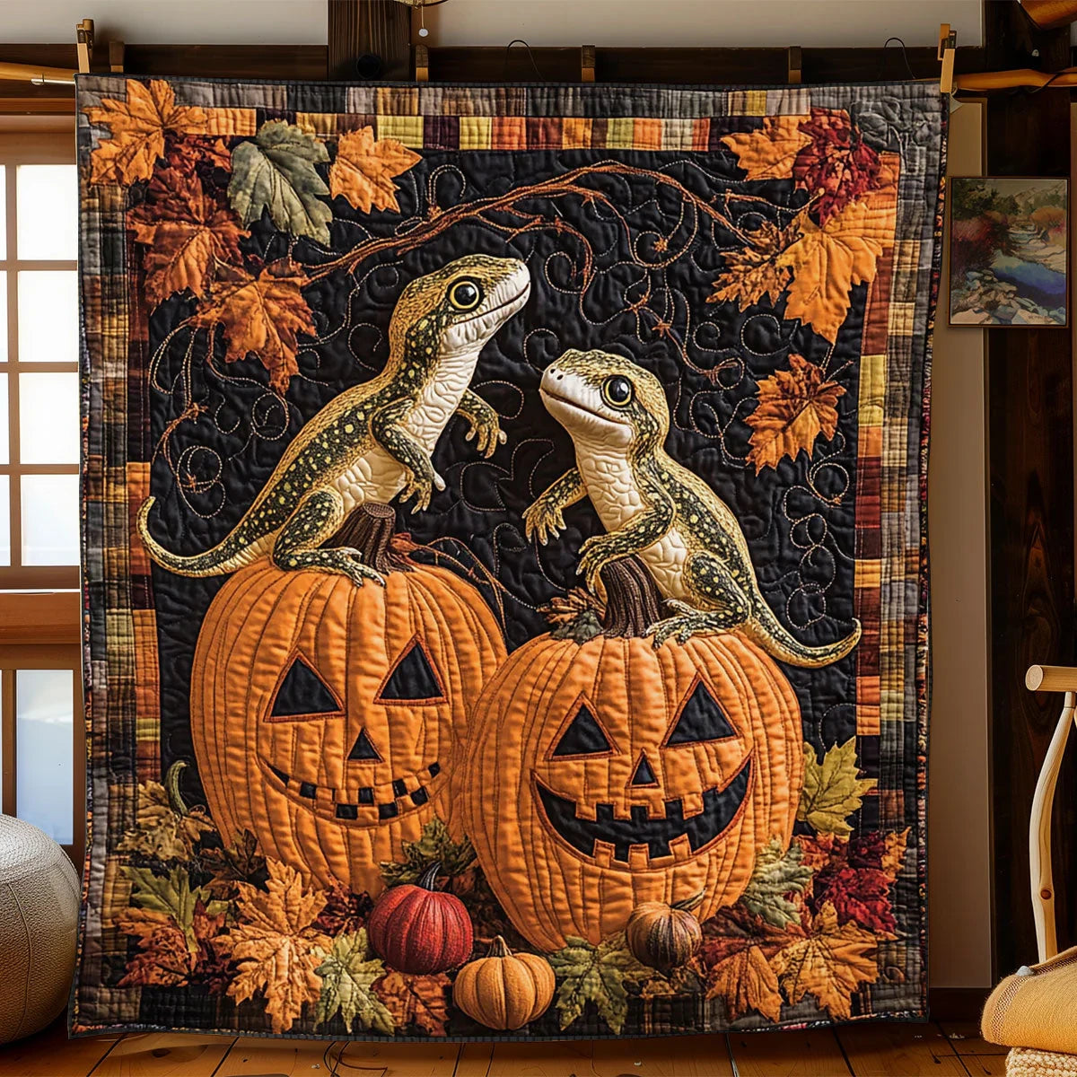 Pumpkin Perch Quilt Blanket
