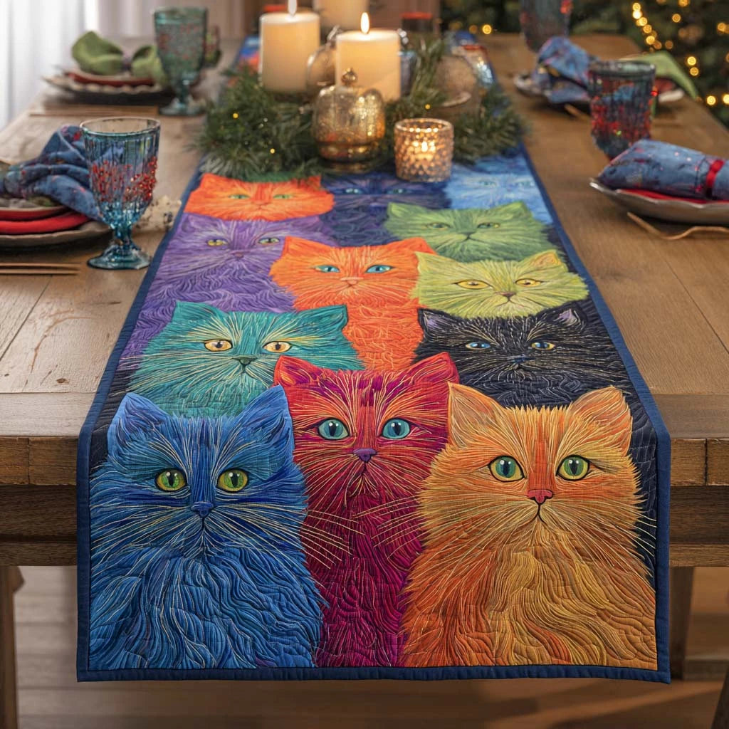 Rainbow Gaze Quilted Table Runner