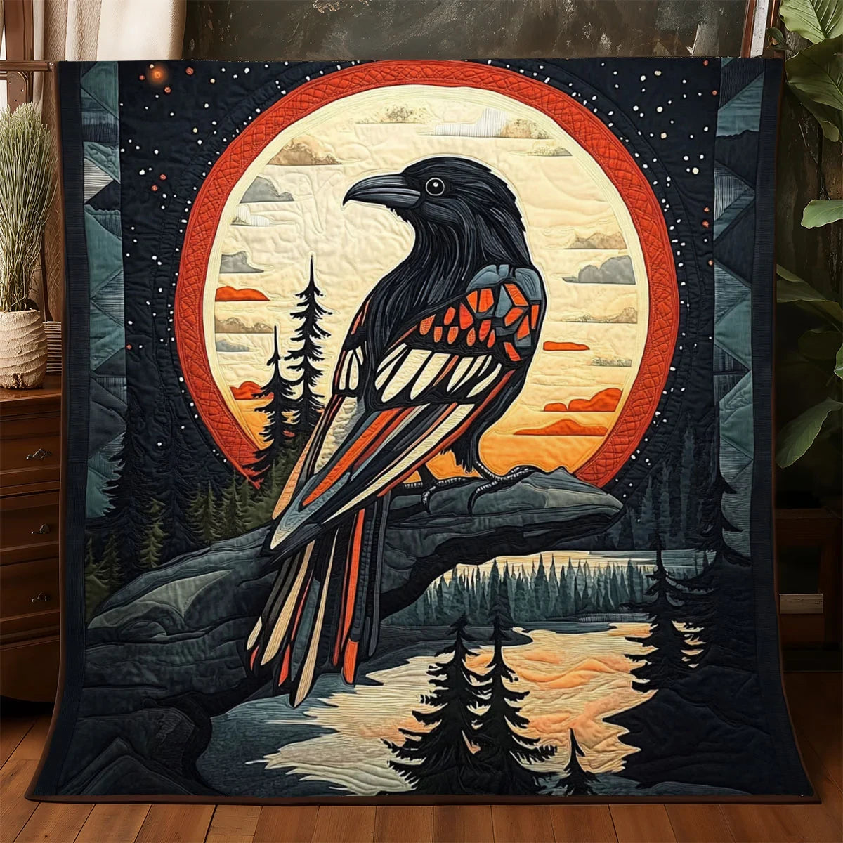 Raven Spirit Passage Quilt Blanket