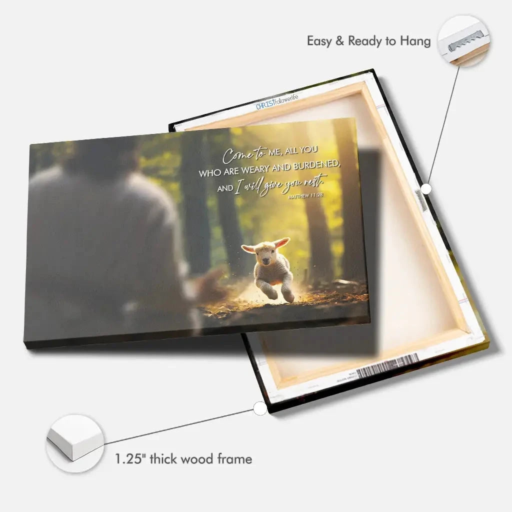 matthew 11 28 come to me all you who are weary wall art canvas (Landscape) (view 7)