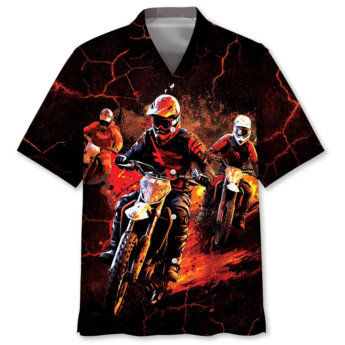 Red Dirt Bike Racing Hawaiian Shirt, custom shirt gift for men (view 2)