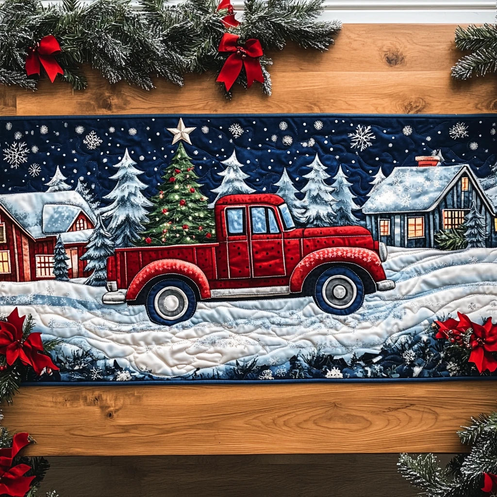 Redwood Truck Quilted Table Runner