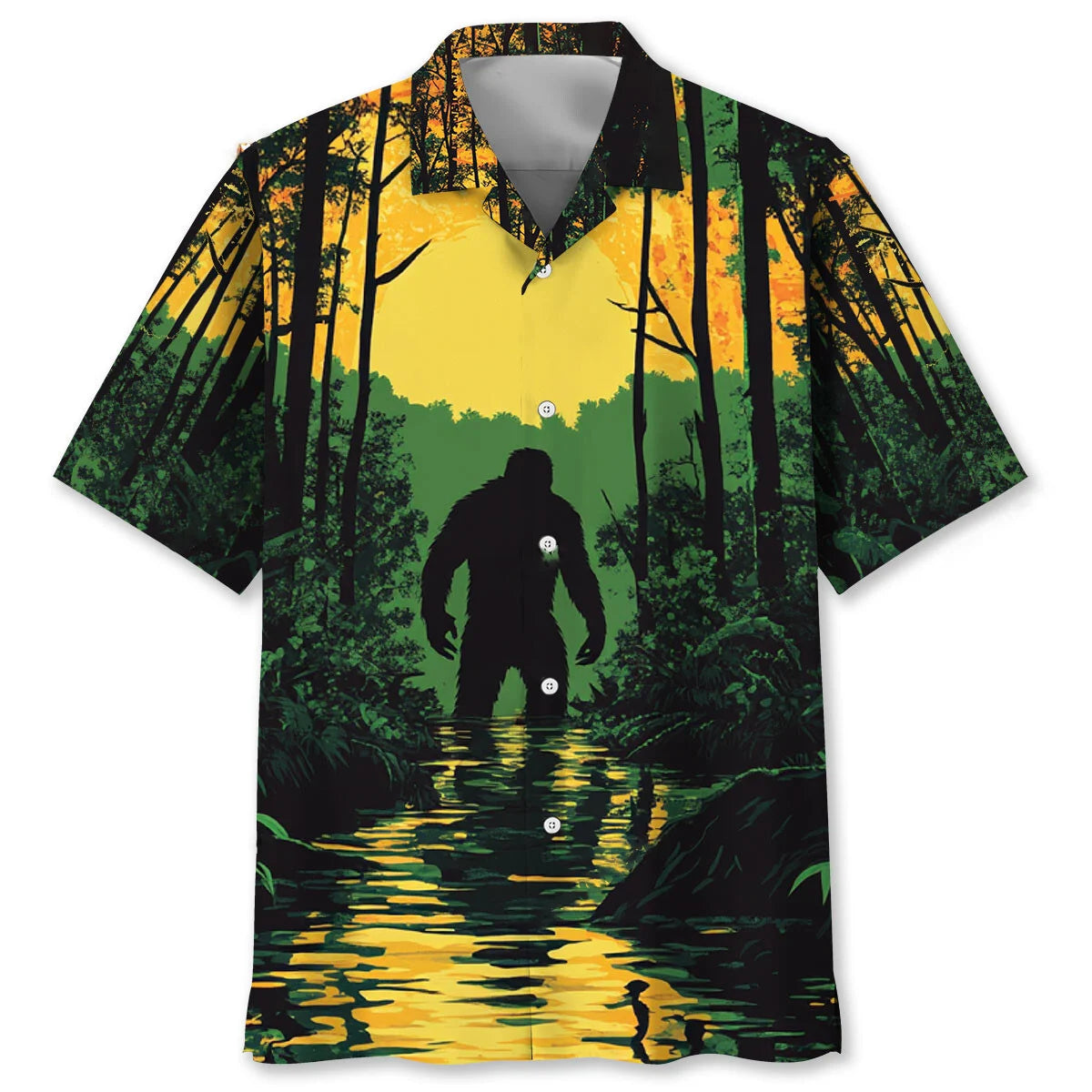 Respect the Local Bigfoot Hawaiian Shirt, custom shirt gift for men (view 4)