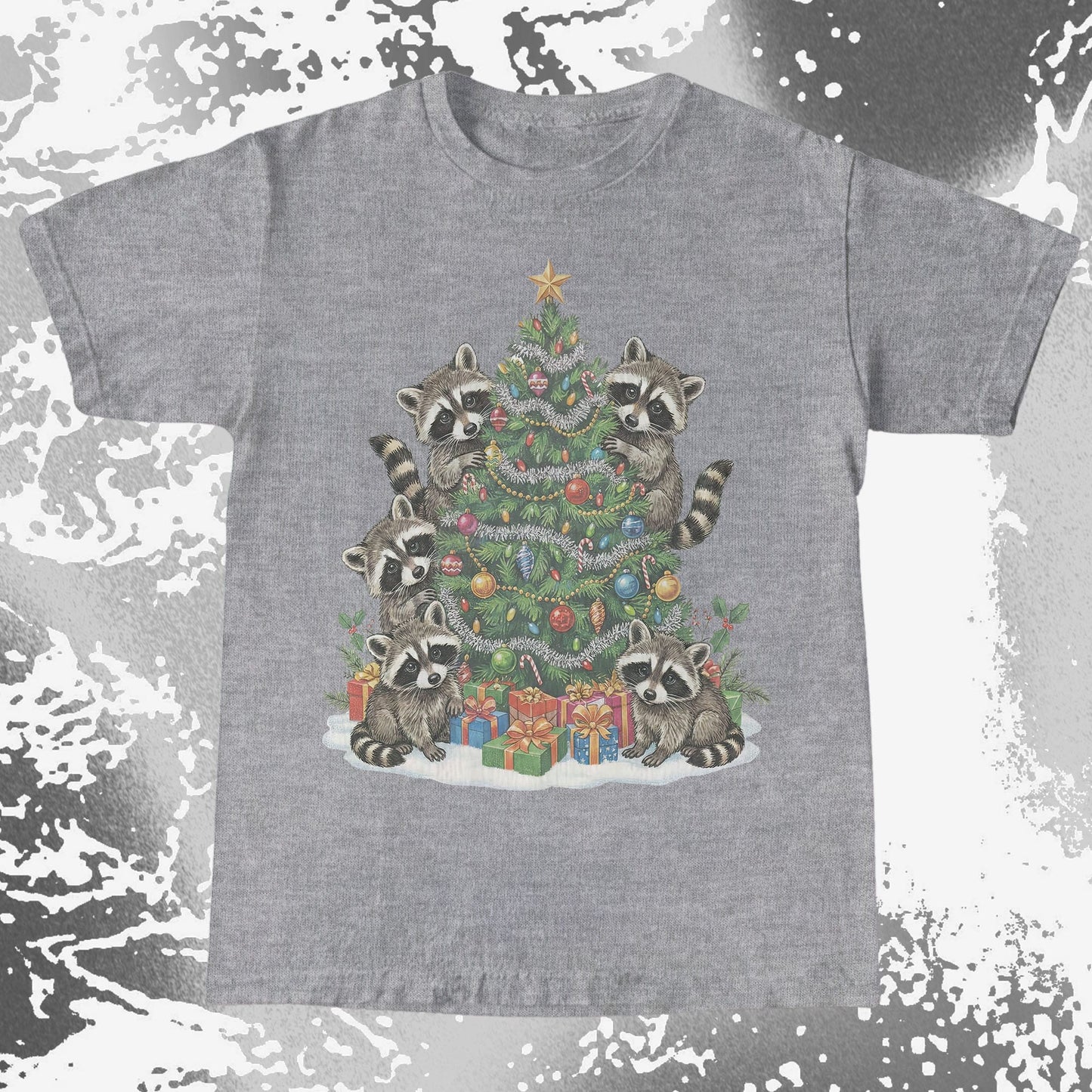 Raccoon Christmas Tree, funny meme tee gift (view 8)