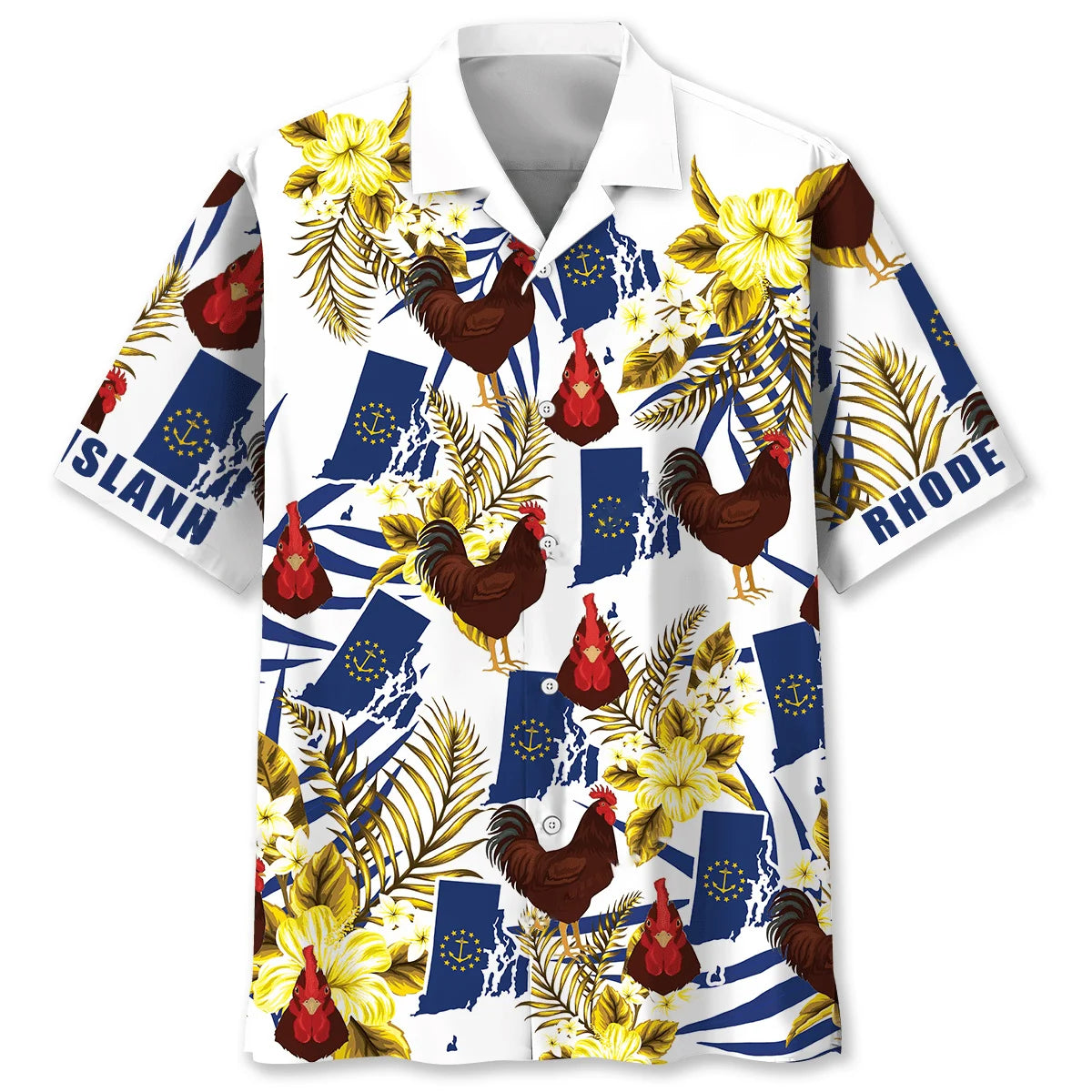 Rhode Island Proud Hawaiian Shirt, custom shirt gift for men (view 4)