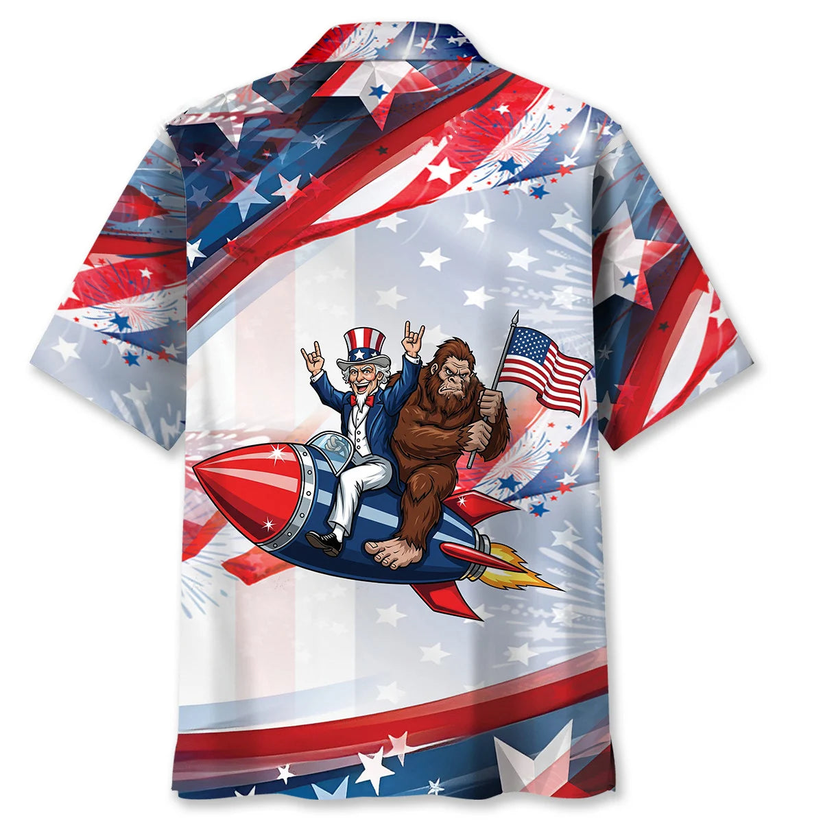 Riding Rocket Hawaiian Shirt, custom shirt gift for men (view 4)