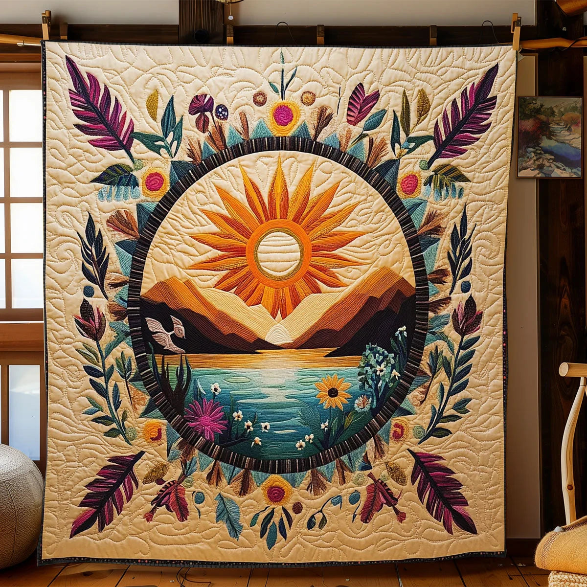 Sacred Sun Quilt Blanket