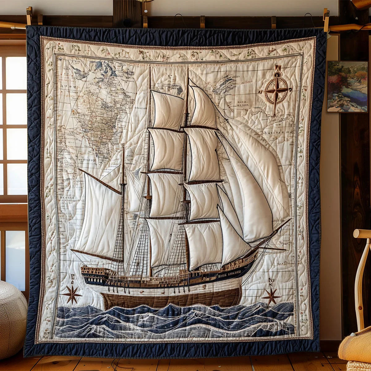 Sailor Map Quilt Blanket