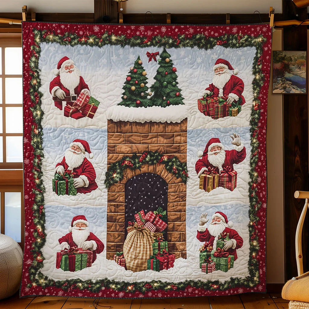 Santa Gift Up Quilt Blanket