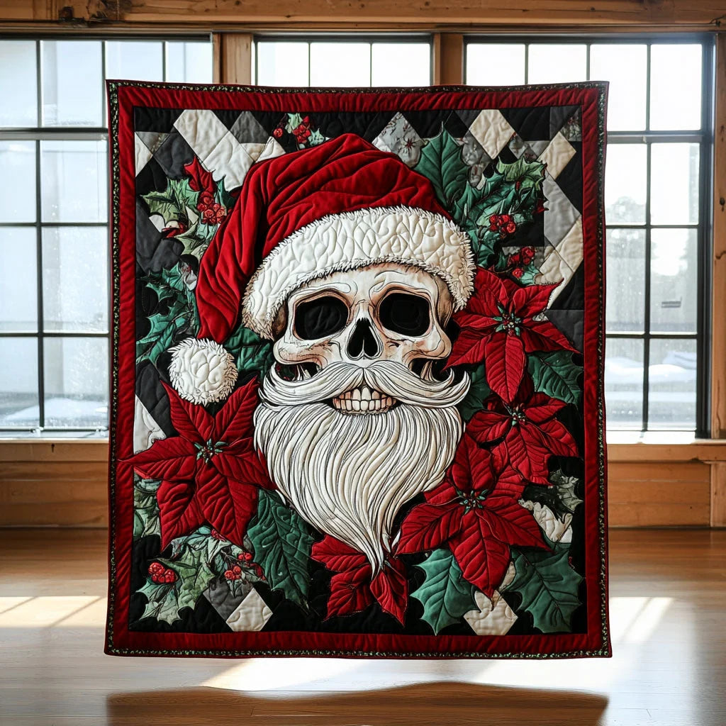 Santa Skull Cheer Quilt Blanket