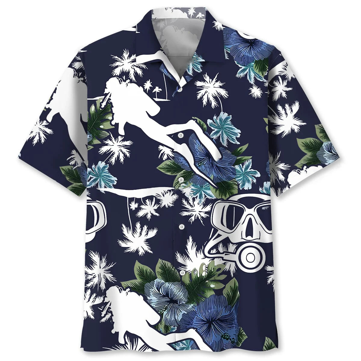 Scuba Diving Blue Nature Hawaiian Shirt, custom shirt gift for men (view 7)