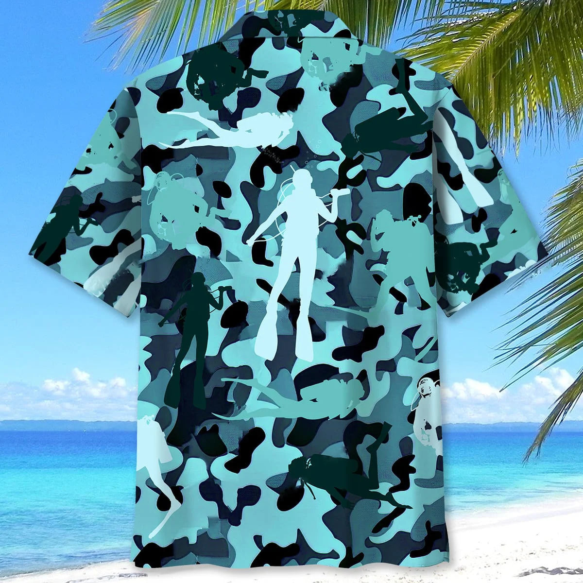 Scuba Diving Camo Hawaiian Shirt, custom shirt gift for men (view 4)