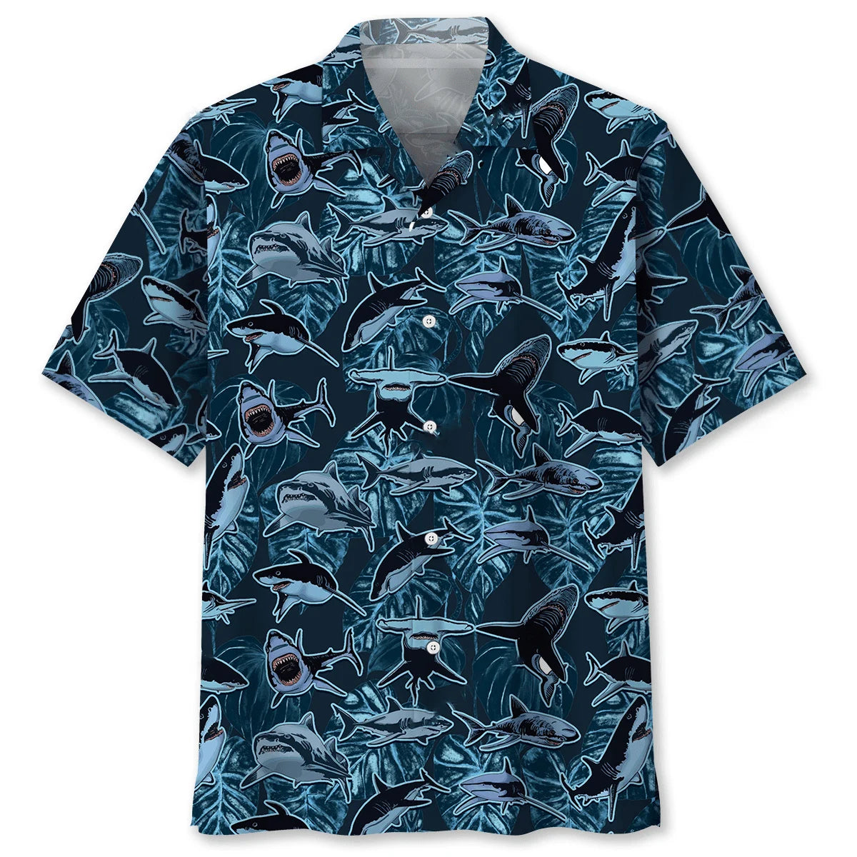 Shark Camouflage Hawaiian Shirt, custom shirt gift for men (view 2)