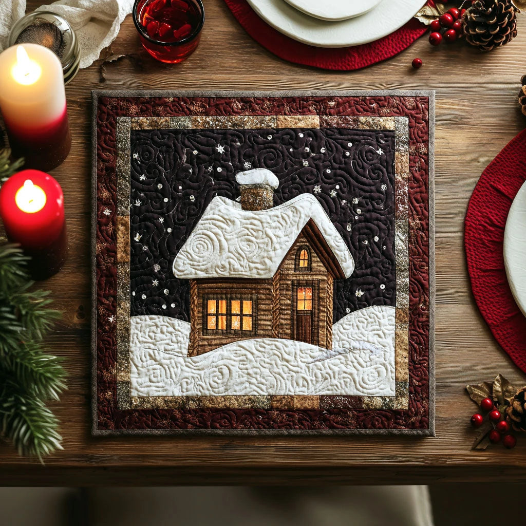 Silent Cottage Quilted Table Topper