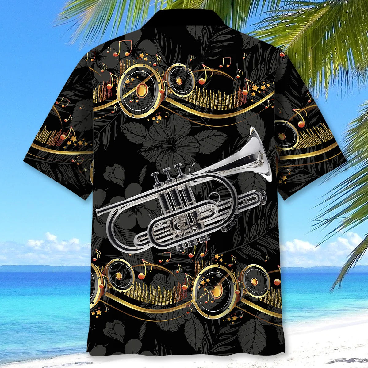 Silver Cornet Black Hawaiian Shirt, custom shirt gift for men (view 4)