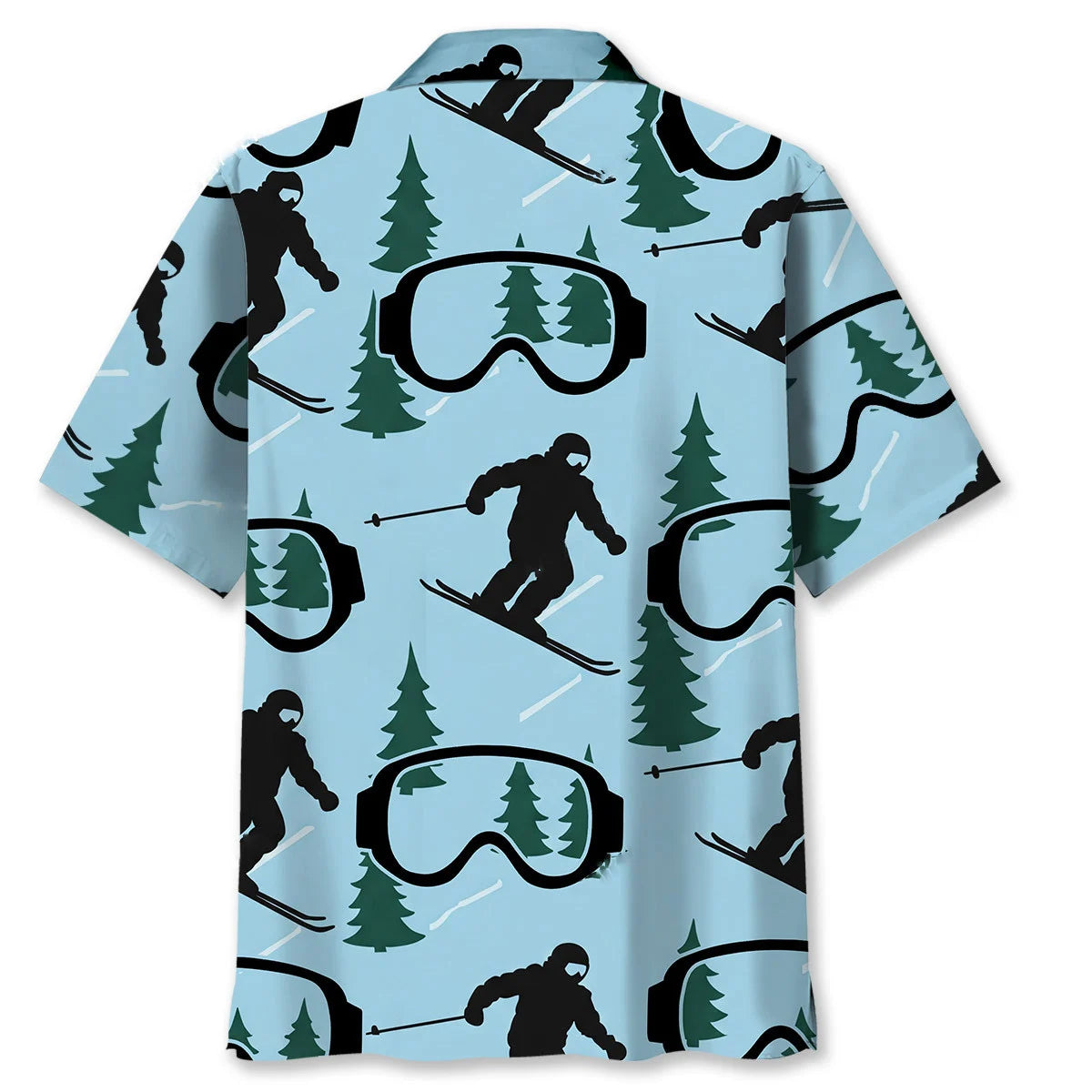 Ski Blue Goggles Funny Hawaiian Shirt, custom shirt gift for men (view 4)
