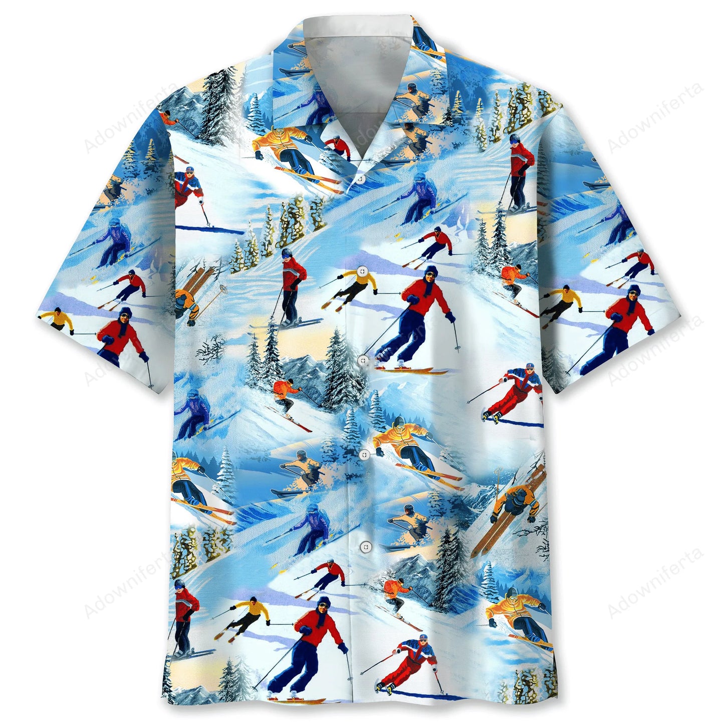 Skiing Land Hawaiian Shirt, custom shirt gift for men (view 2)