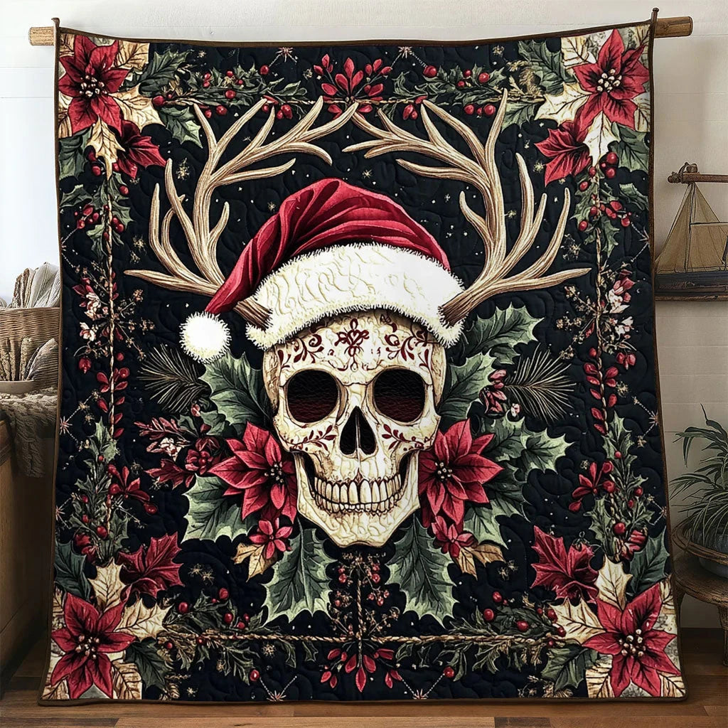 Skull Festive Bloom Quilt Blanket