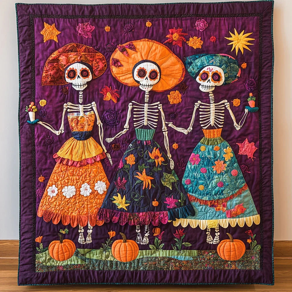 Skull Sisters Quilt Blanket