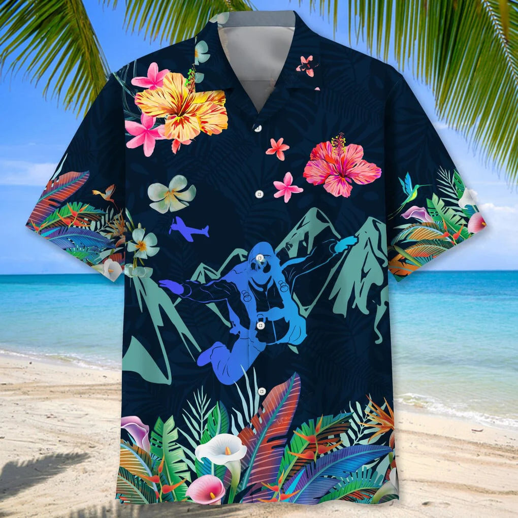 Skydiving Love Tropical Hawaiian Shirt, custom shirt gift for men (view 2)