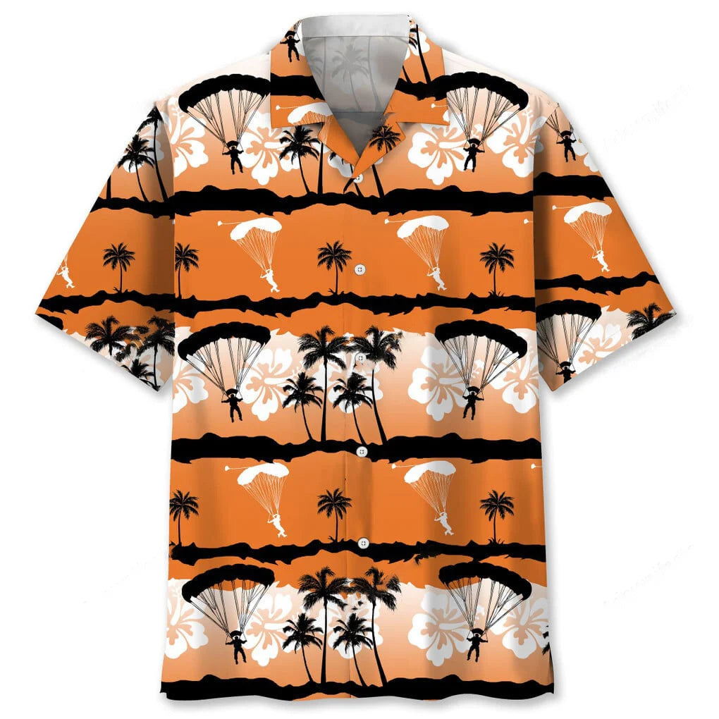 Skydiving Sunset Hawaiian Shirt, custom shirt gift for men (view 2)