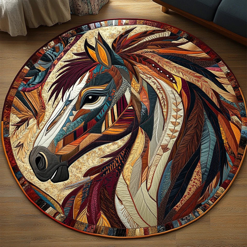 Spirits of the Earth Quilted Round Mat