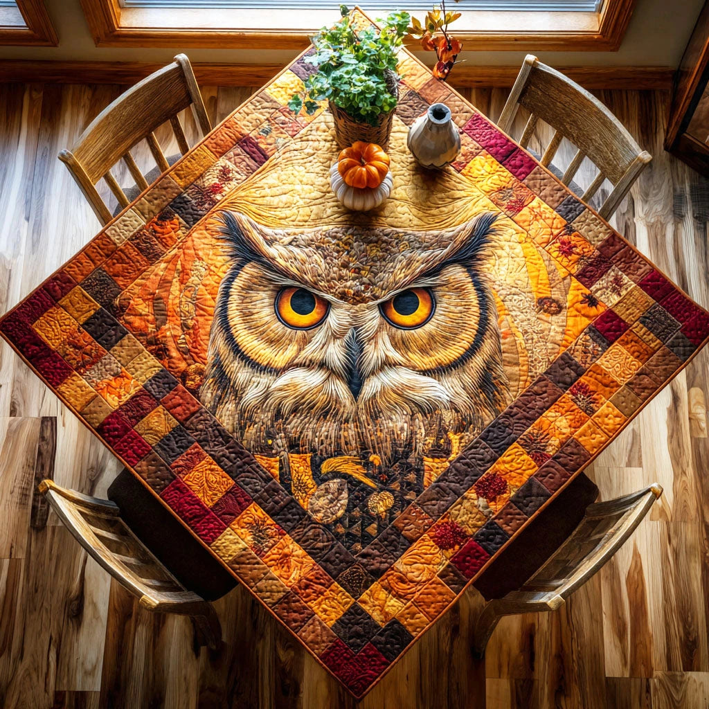 Spooky Owl Quilted Table Topper